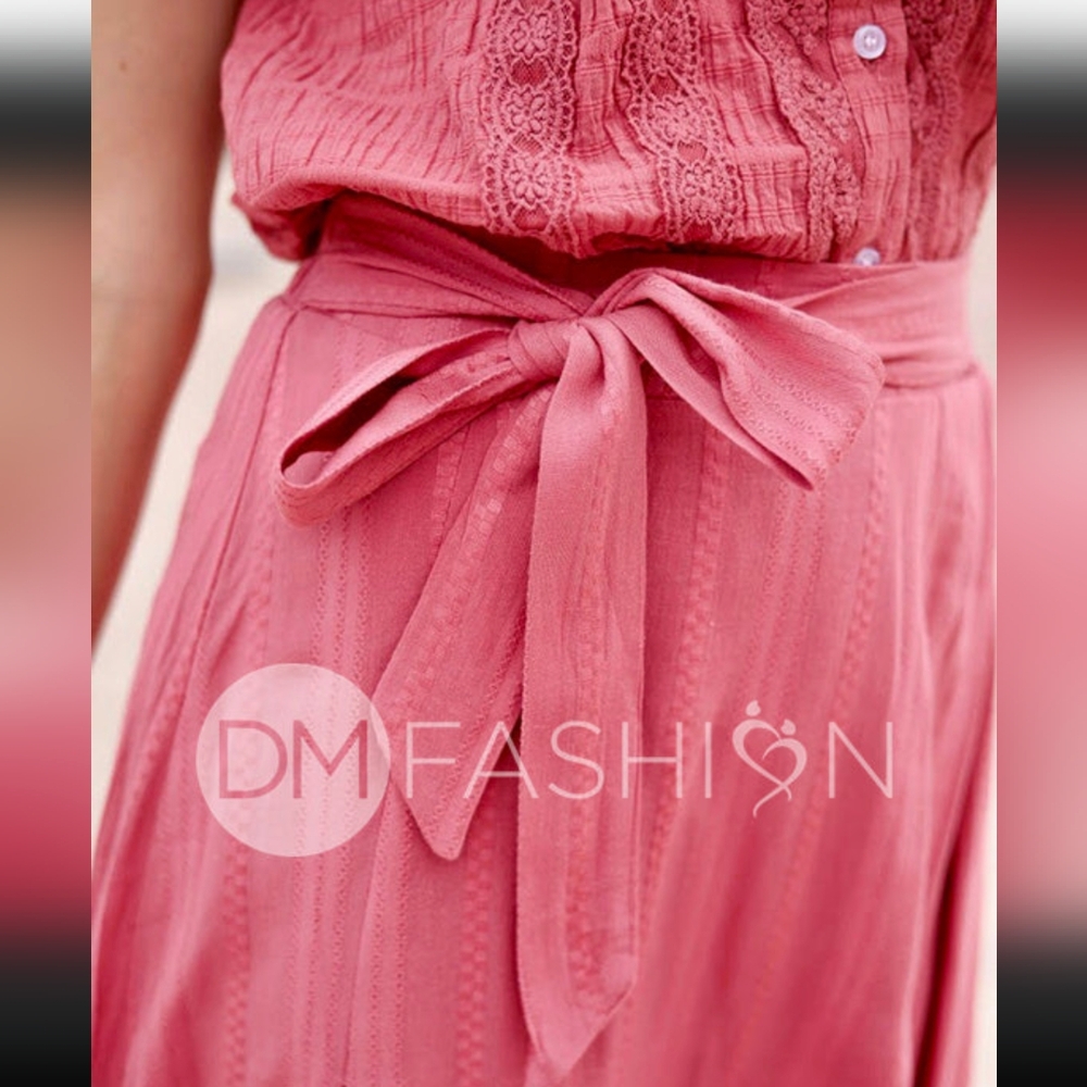 DMFashion Rose Pink Maxi skirt cotton M and XL - Picture 3 of 9